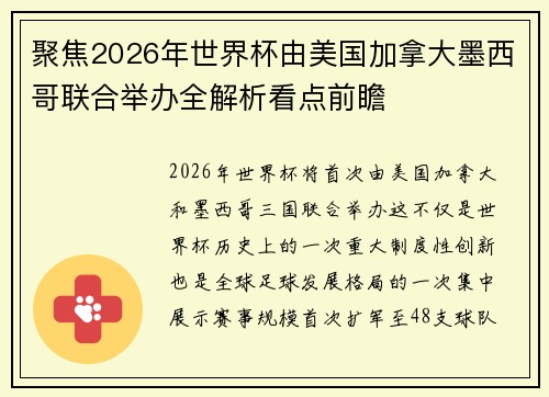 聚焦2026年世界杯由美国加拿大墨西哥联合举办全解析看点前瞻 聚焦2026年世界杯由美国加拿大墨西哥联合举办全解析看点前瞻